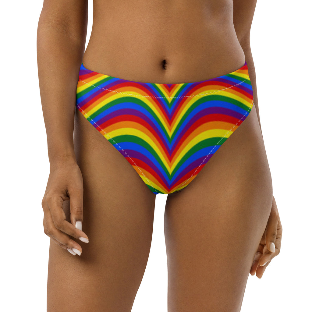 Pride Themed Recycled High-Waisted Bikini Bottom