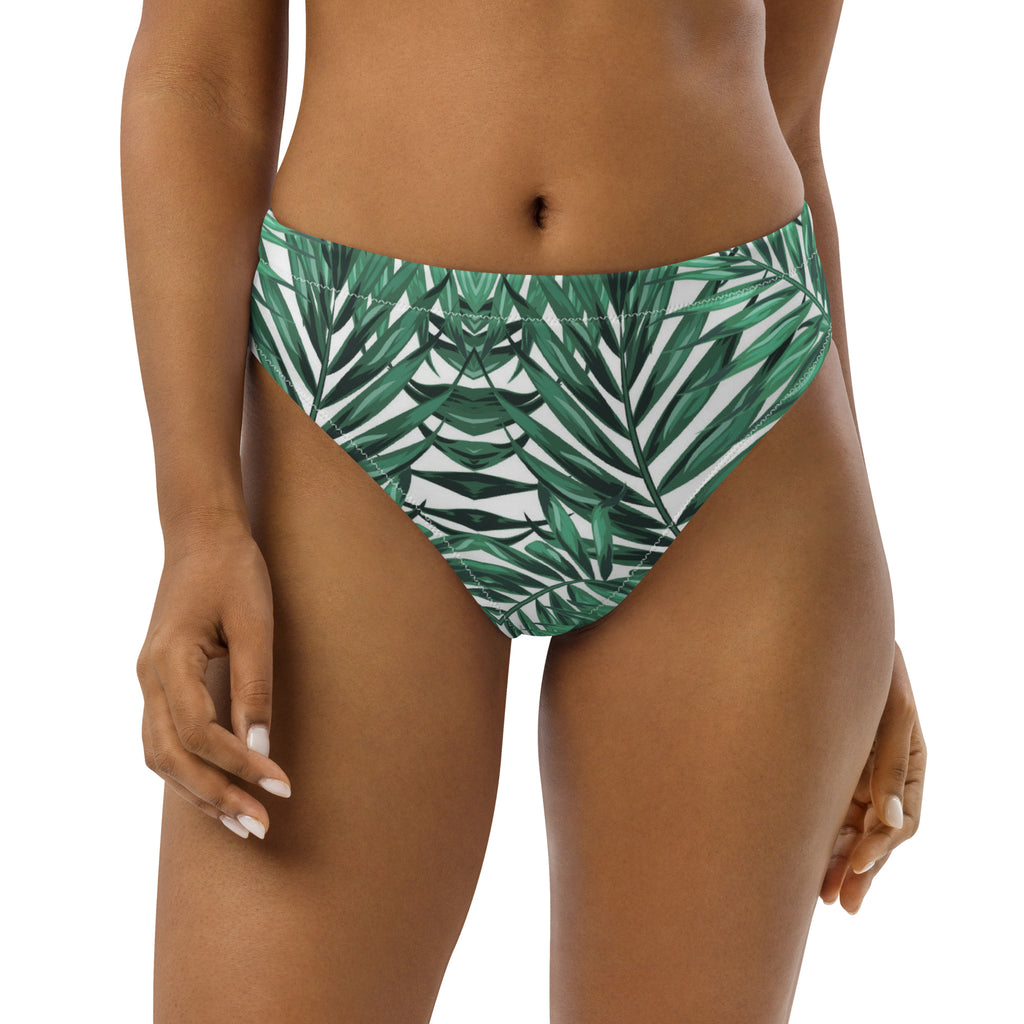 Jungle Print Recycled High-Waisted Bikini Bottom