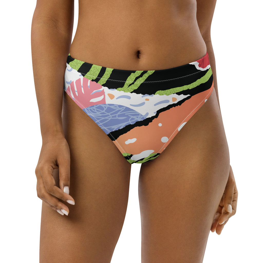 Pop Green Recycled High-Waisted Bikini bottom