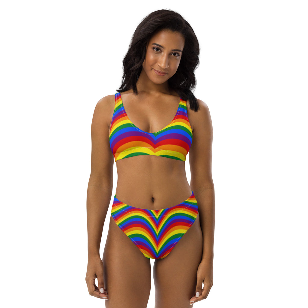 Pride Themed Recycled High-Waisted Bikini