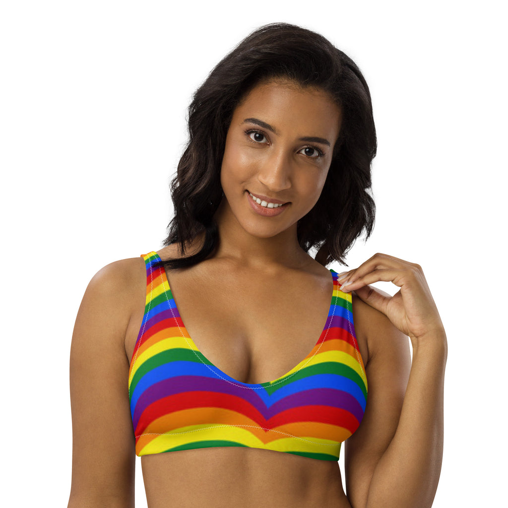 Pride Themed Recyled Padded Bikini Top